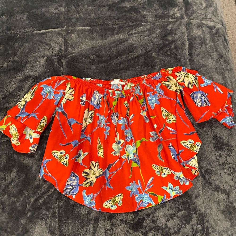 Floral off shoulder tube top